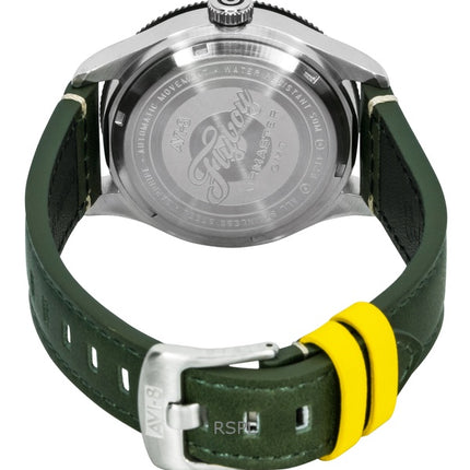 AVI-8 Flyboy Airmaster GMT Fuselage Grøn Læderrem Grøn Skive Automatisk AV-4128-03 Herreur