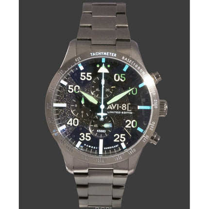 AVI-8 Hawker Hurricane Chronograph 90-års jubilæum Limited Edition Hangar grå urskive Quartz AV-4130-44 Herreur