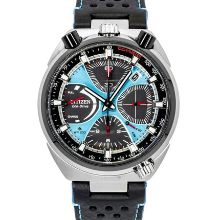 Citizen Promaster Limited Edition Kronograf Læderrem Blå Skive Eco-Drive Dykkerur AV0106-01L 200M Herreur