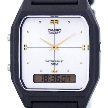 Casio kvarts dobbelt tid Alarm Analog Digital AW-48HE-7AV Herreur
