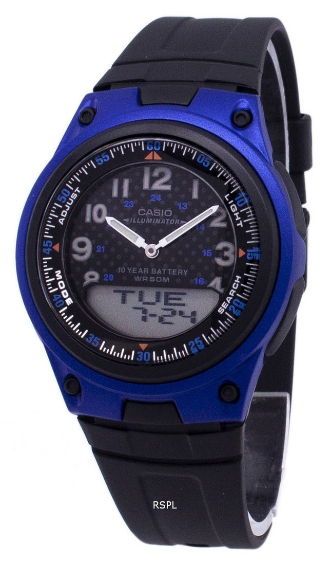 Casio Analog Digital Illuminator Telememo sort/blå AW-80-2BVDF AW-80-2BV Herreur