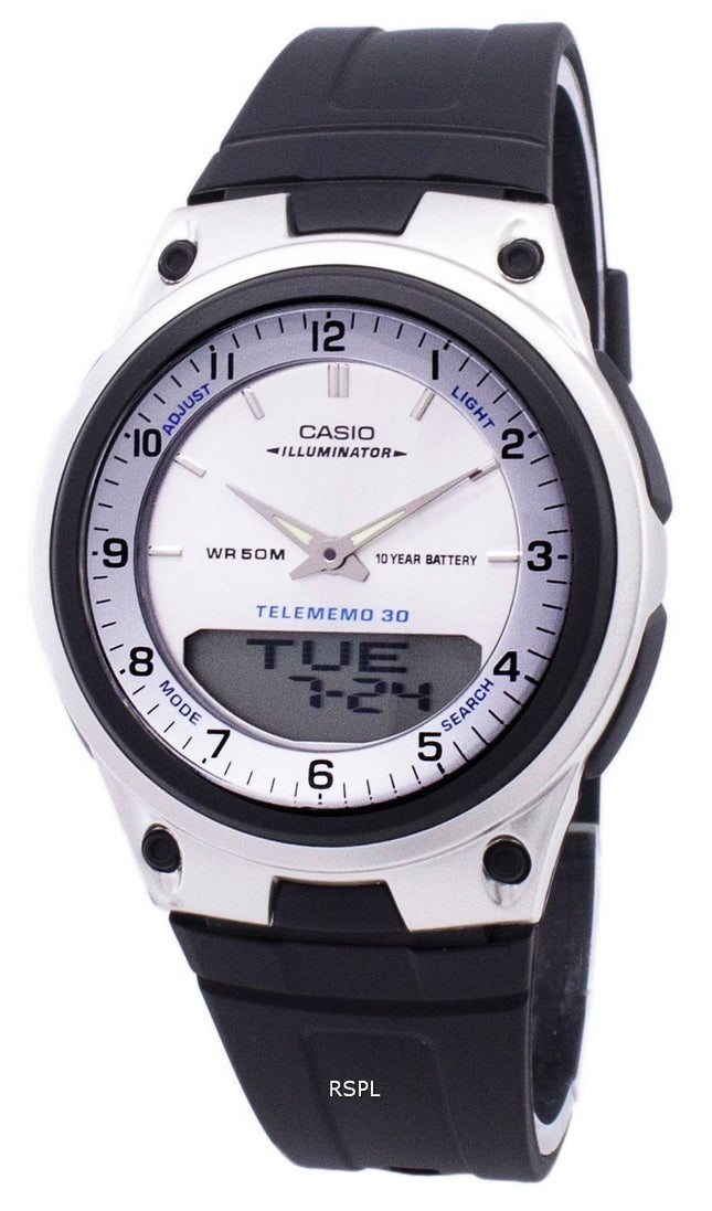 Casio Analog Digital Telememo Illuminator AW-80-7AVDF AW-80-7AV Herreur