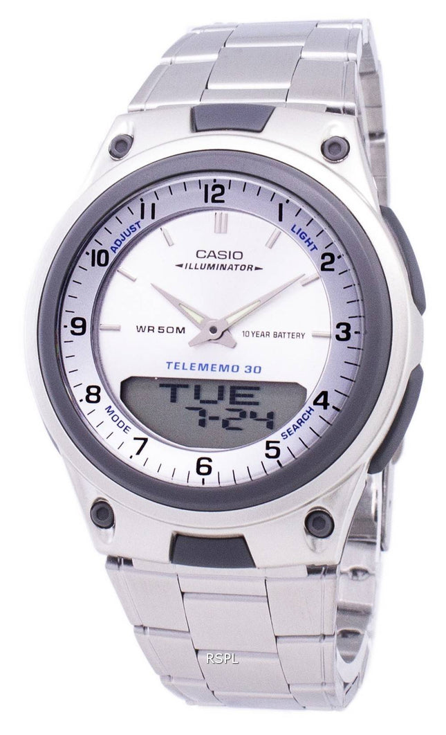Casio Analog Digital Telememo Illuminator AW-80D-7AVDF AW-80D-7AV Herreur
