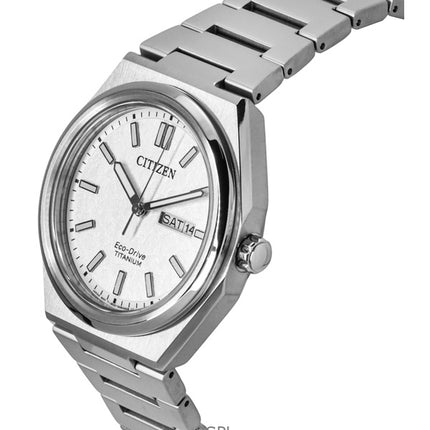Citizen Zenshin Super Titanium Hvid Skive Eco-Drive AW0130-85A 100M Herreur