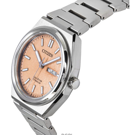 Citizen Zenshin Super Titanium Salmon Dial Eco-Drive AW0130-85Z 100M Herreur