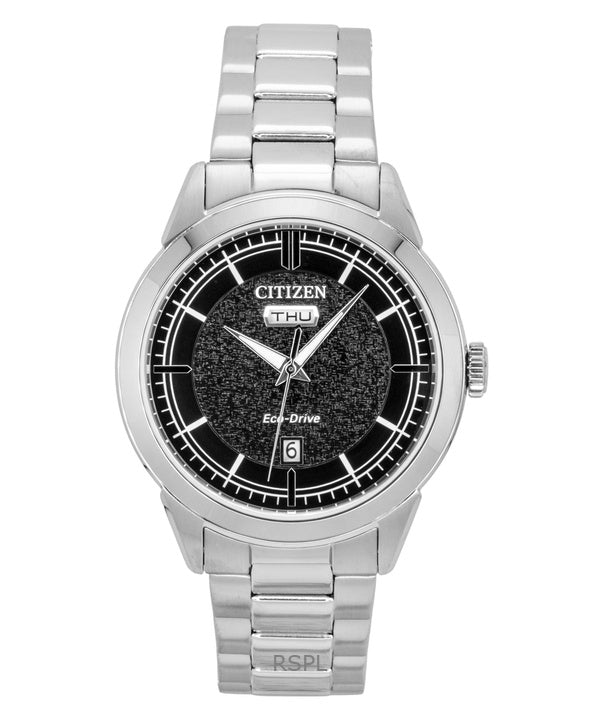 Citizen Eco-Drive rustfrit stål sort urskive AW0151-85E 100M herreur