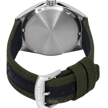 Citizen Eco-Drive grøn nylonrem hvid urskive AW1571-09A 100M herreur