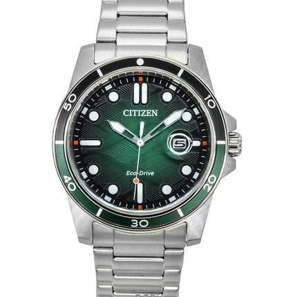 Citizen Marine Eco-Drive rustfrit stål grøn skive AW1811-82X 100M herreur