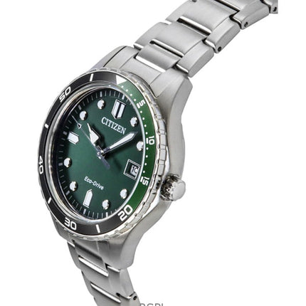 Citizen Eco-Drive Rustfrit Stål Grøn Skive AW1828-80X 100M Unisex Ur