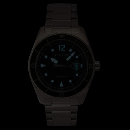 Citizen Eco-Drive rustfrit stål grøn urskive Solar AW1880-55X 100M herreur
