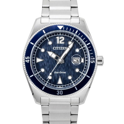 Citizen Eco-Drive rustfrit stål blå urskive solcelle AW1881-52L 100M herreur