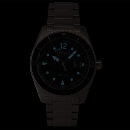Citizen Eco-Drive rustfrit stål blå urskive solcelle AW1881-52L 100M herreur