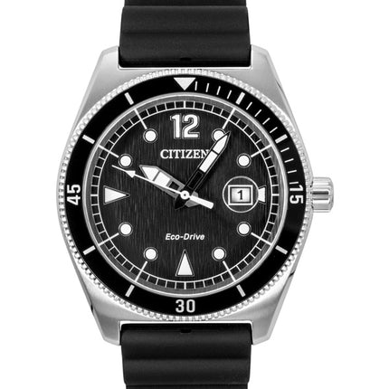 Citizen Eco-Drive sort gummirem sort urskive Solar AW1889-00E 100M herreur