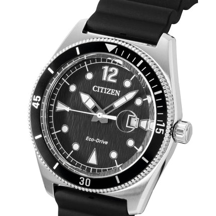 Citizen Eco-Drive sort gummirem sort urskive Solar AW1889-00E 100M herreur