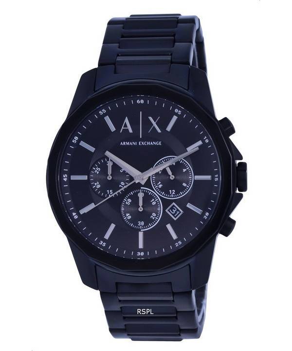 Armani Exchange Chronograph Rustfrit Stål Sort Urskive Quartz AX1722 Herreur