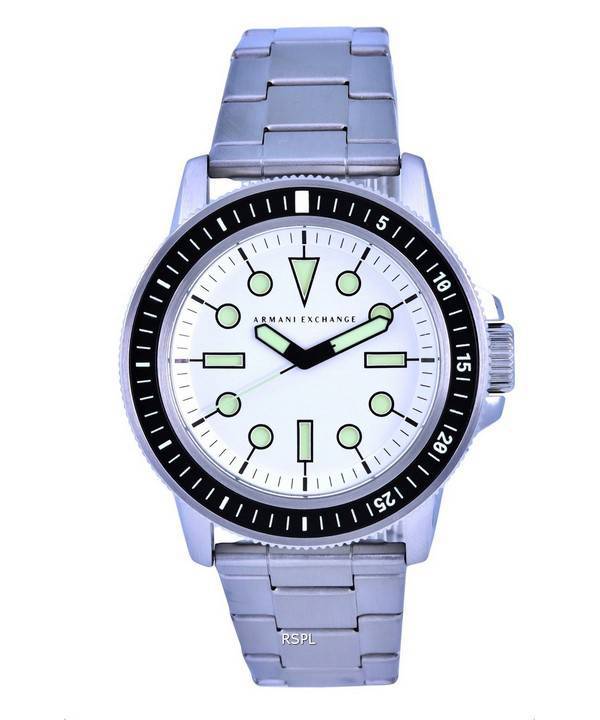 Armani Exchange rustfrit stål hvid skive kvarts AX1853 herreur
