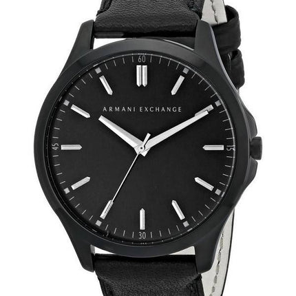 Armani Exchange Quartz Black Dial sort læder rem AX2148 Herreur