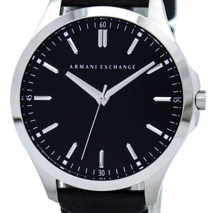 Armani Exchange Quartz Black Dial sort læder rem AX2149 Herreur
