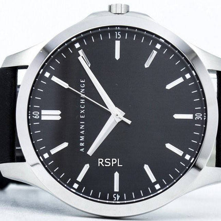 Armani Exchange Quartz Black Dial sort læder rem AX2149 Herreur