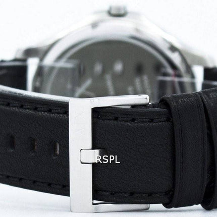 Armani Exchange Quartz Black Dial sort læder rem AX2149 Herreur