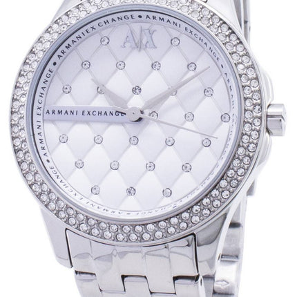 Armani Exchange Lady Hampton sølv krystaller quiltet ringe AX5215 kvinders ur