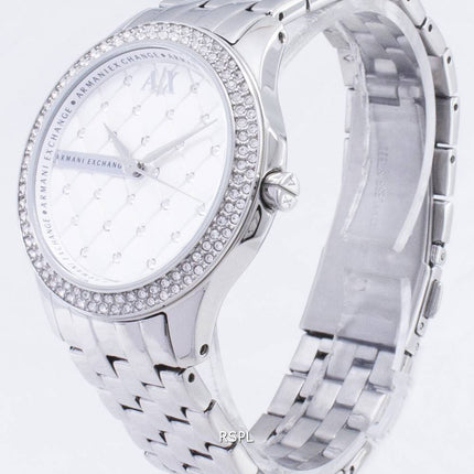 Armani Exchange Lady Hampton sølv krystaller quiltet ringe AX5215 kvinders ur