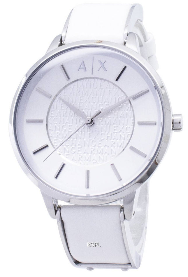 Armani Exchange hvid skive hvid læder AX5300 damer ur