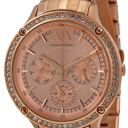 Armani Exchange Rose Gold Dial krystaller AX5406 damer ur