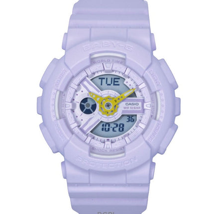 Casio Baby-G analog digital harpiksrem lilla urskive kvarts BA-110AH-6A 100M dameur