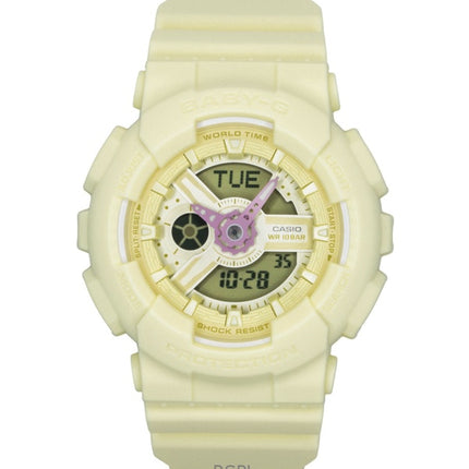 Casio Baby-G analog digital harpiksrem gul urskive kvarts BA-110AH-9A 100M dameur