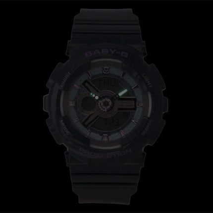Casio Baby-G analog digital harpiksrem blå urskive kvarts BA-110MC-2A 100M dameur