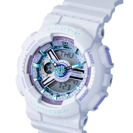 Casio Baby-G analog digital harpiksrem hvid urskive kvarts BA-110MC-7A 100M dameur