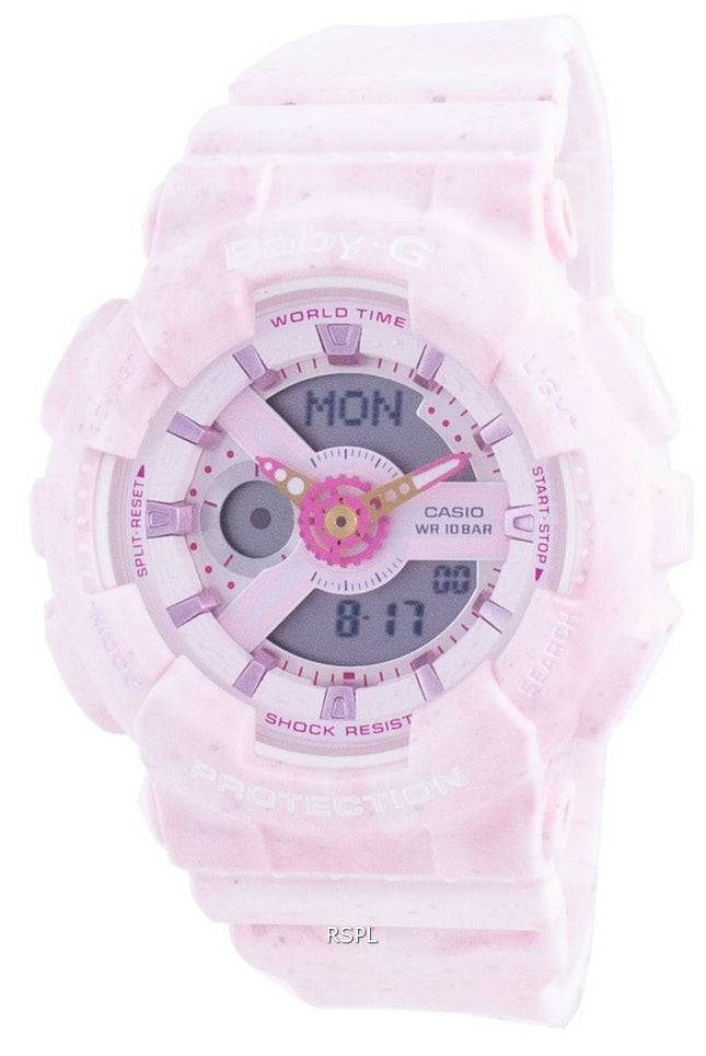 Casio Baby-G World Time Chock Resistant BA-110PI-4A BA110PI-4 100M Dameur