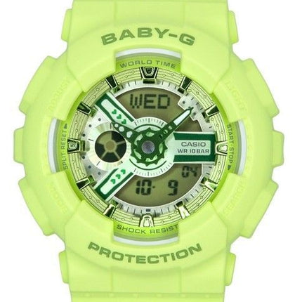 Casio Baby-G analog digital grøn harpiksrem Grøn skive Quartz BA-110YK-3A 100M dameur