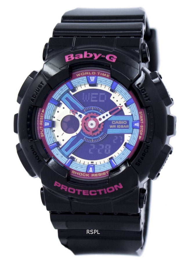 Casio Baby-G verden tid Analog Digital Multicolor Dial BA-112-1A kvinders ur