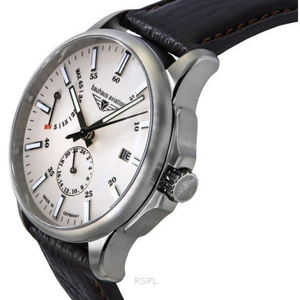 Bauhaus Aviation Læderrem Fuld Lysende Beige Urskive Automatisk 28605 100M herreur