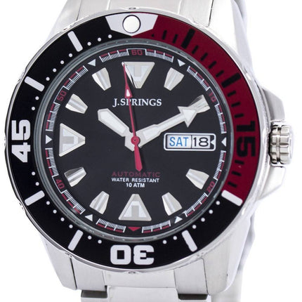 J.Springs af Seiko Sports automatisk sort urskive 100M BEB077 Herreur