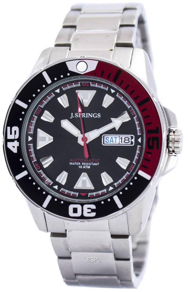 J.Springs af Seiko Sports automatisk sort urskive 100M BEB077 Herreur