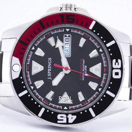 J.Springs af Seiko Sports automatisk sort urskive 100M BEB077 Herreur