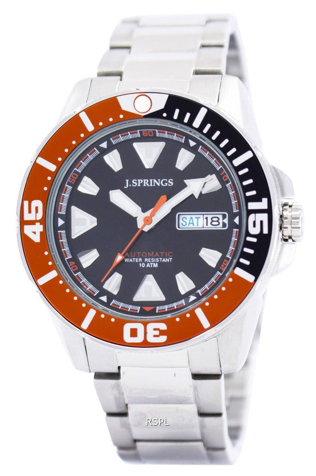 J.Springs af Seiko Sports automatisk sort urskive 100M BEB078 Herreur