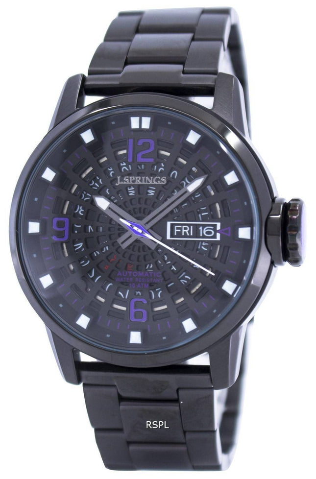 J.Springs af Seiko Tokyo stil automatisk sort urskive 100M BEB095 Herreur