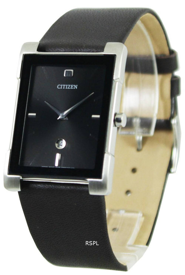 Borger Quartz Black Dial læder rem BG5080-05E kvinders ur
