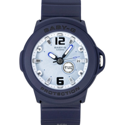 Casio Baby-G Plus analog harpiksrem lyseblå urskive quartz BGA-15K-2A 100M dameur med konvertibel holder
