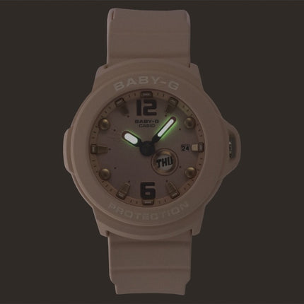 Casio Baby-G Plus analog harpiksrem pastel pink urskive kvarts BGA-15K-4A 100M dameur