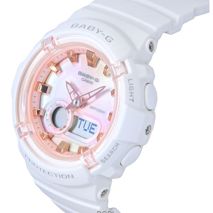 Casio Baby-G analog digital harpiksrem flerfarvet urskive kvarts BGA-280TD-7A 100M dameur