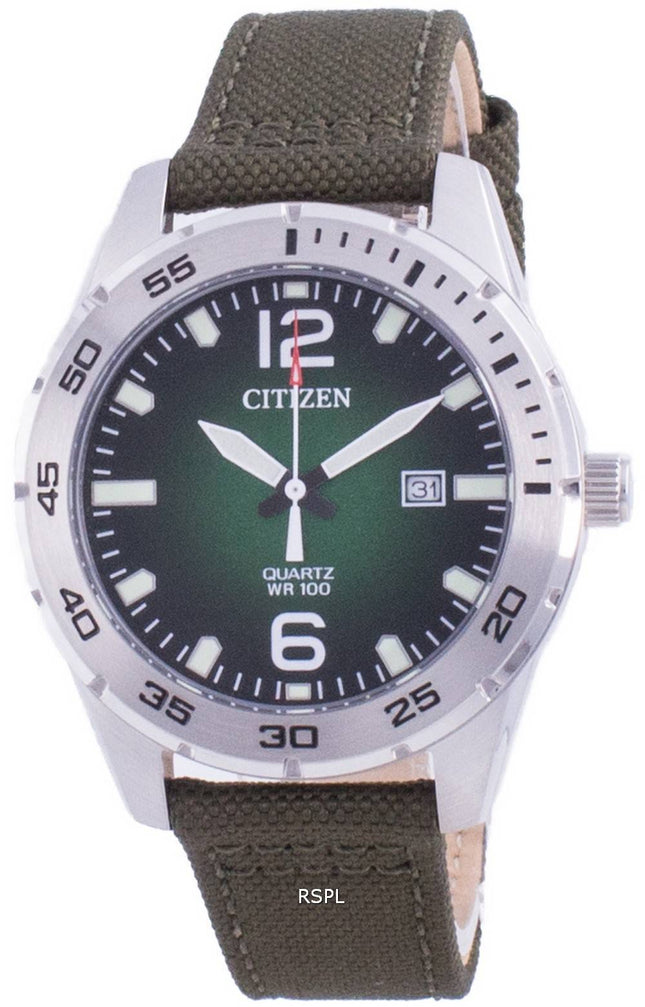 Citizen Green Dial Nylon Strap Quartz BI1041-06X 100M Herreur