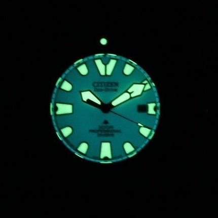 Citizen Promaster PU-rem med grøn skive Eco-Drive Diver's BJ8055-04X 300M herreur