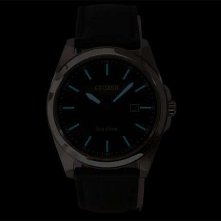 Citizen Eco-Drive sort læderrem sort urskive Solar BM7108-14E 100M herreur