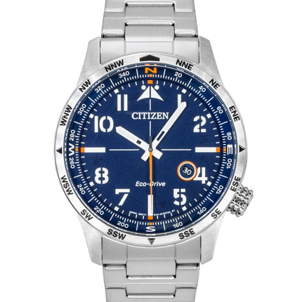 Citizen Weekender Avion Rustfrit Stål Blå Skive Eco-Drive BM7550-52L 100M Herreur
