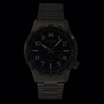 Citizen Weekender Avion Rustfrit Stål Blå Skive Eco-Drive BM7550-52L 100M Herreur